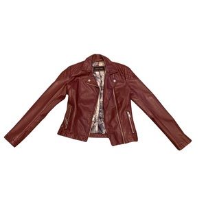 Maroon leather jacket